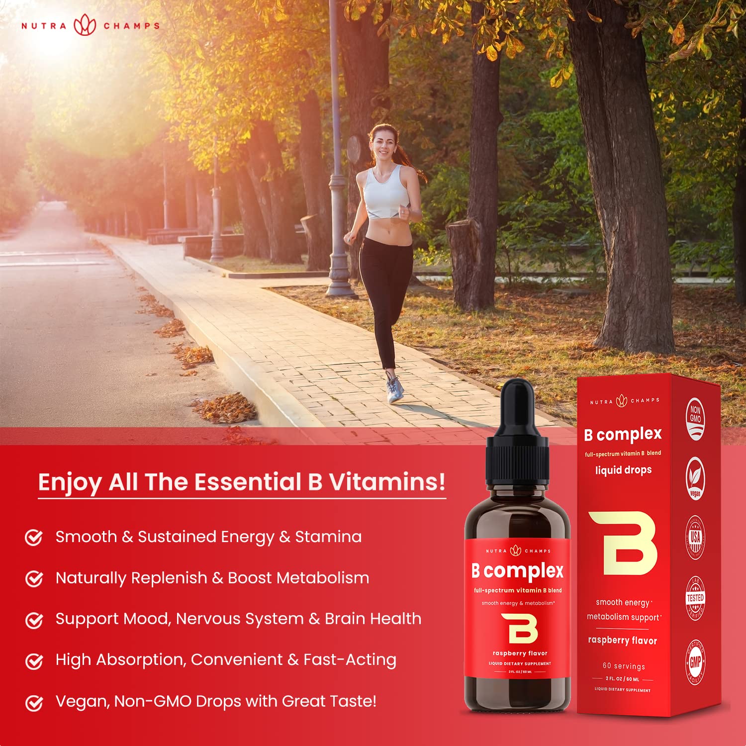 Foto 5 | Suplemento Líquido De Complejo De Vitamina B Nutrachamps, 60 Porciones - Venta Internacional.