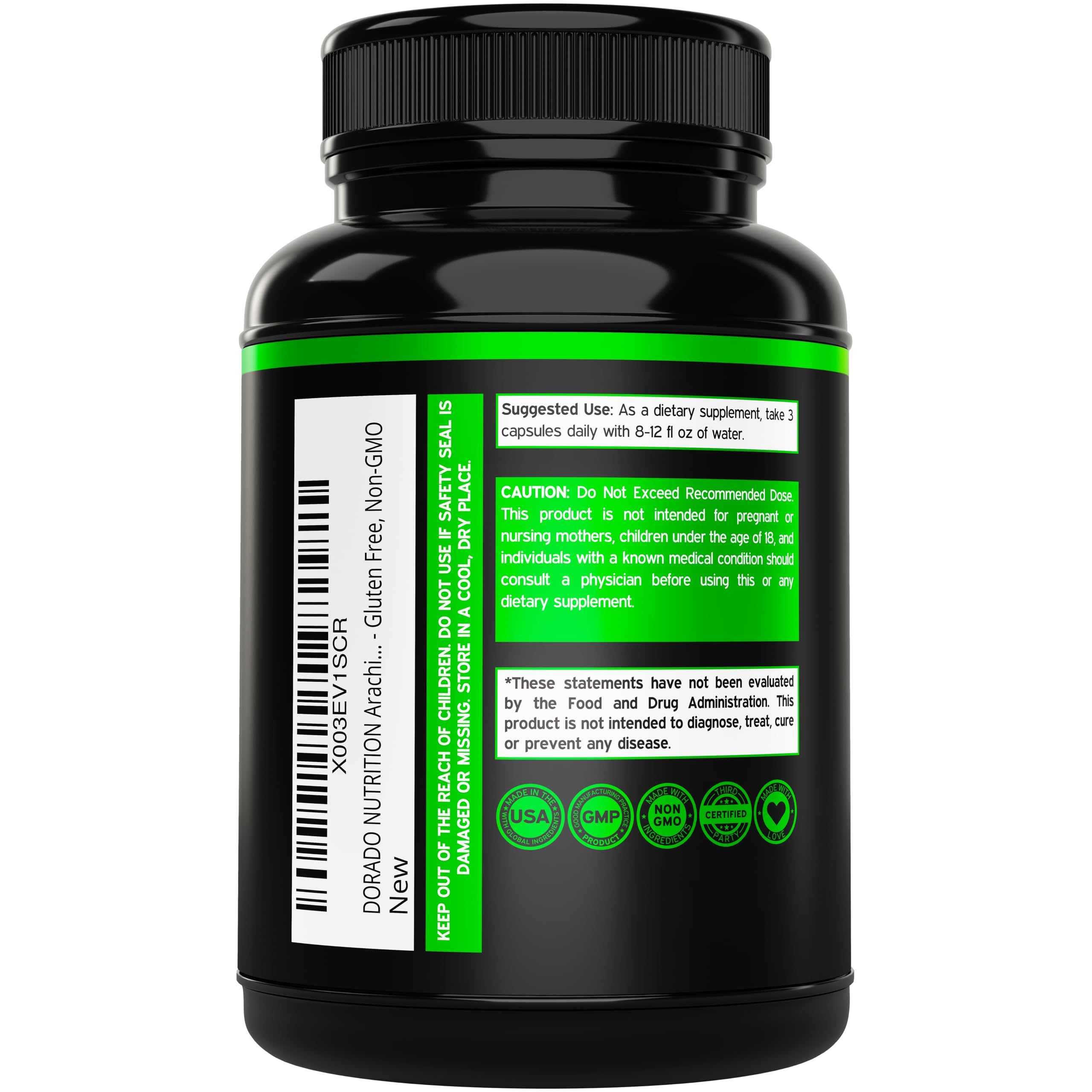 Foto 4 pulgar | Suplemento De Ácido Araquidónico Dorado Nutrition 1500 Mg 150 Cápsulas - Venta Internacional.