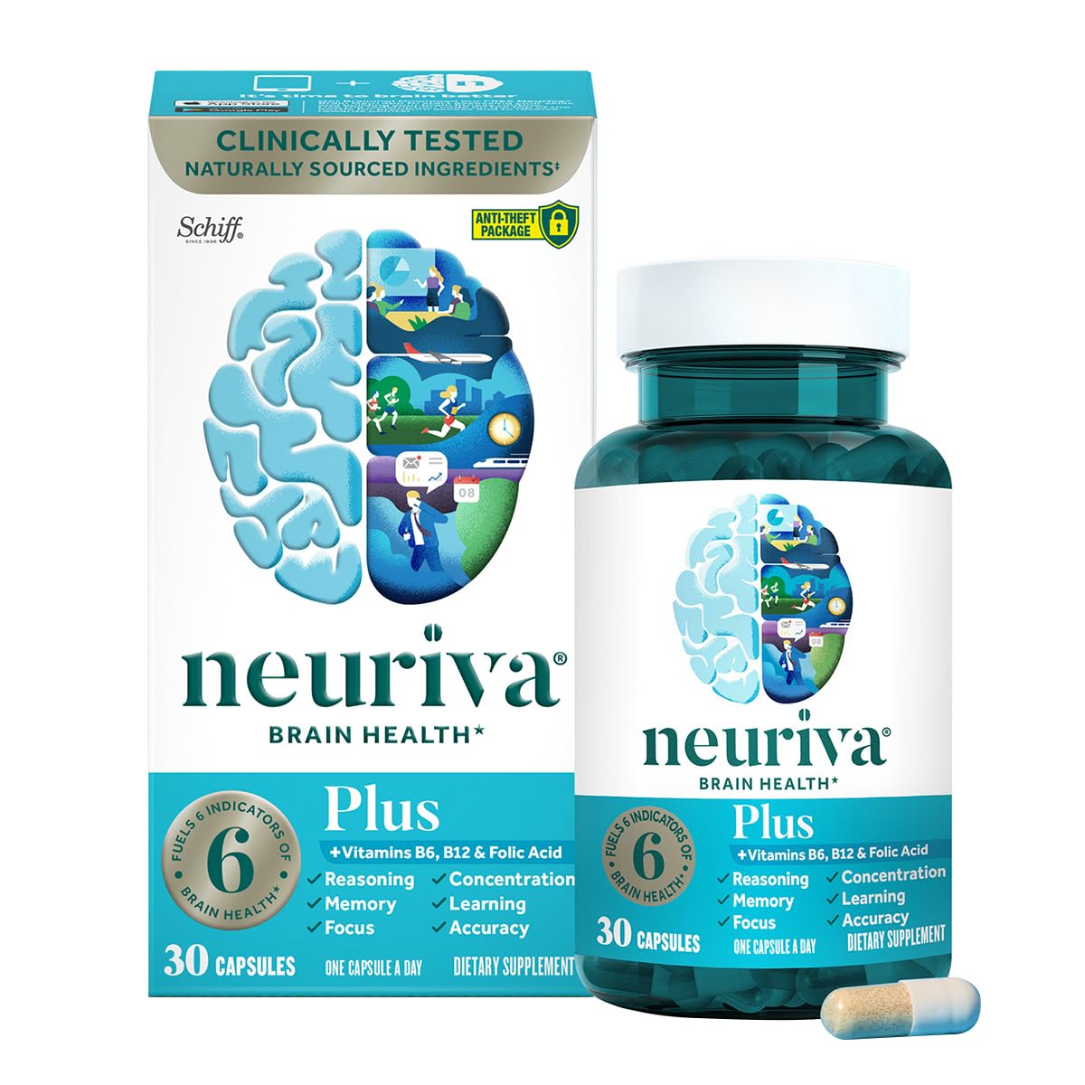 Foto 3 pulgar | Suplemento Neuriva Plus Brain Memory Focus, 30 Cápsulas, Paquete De 2 - Venta Internacional.