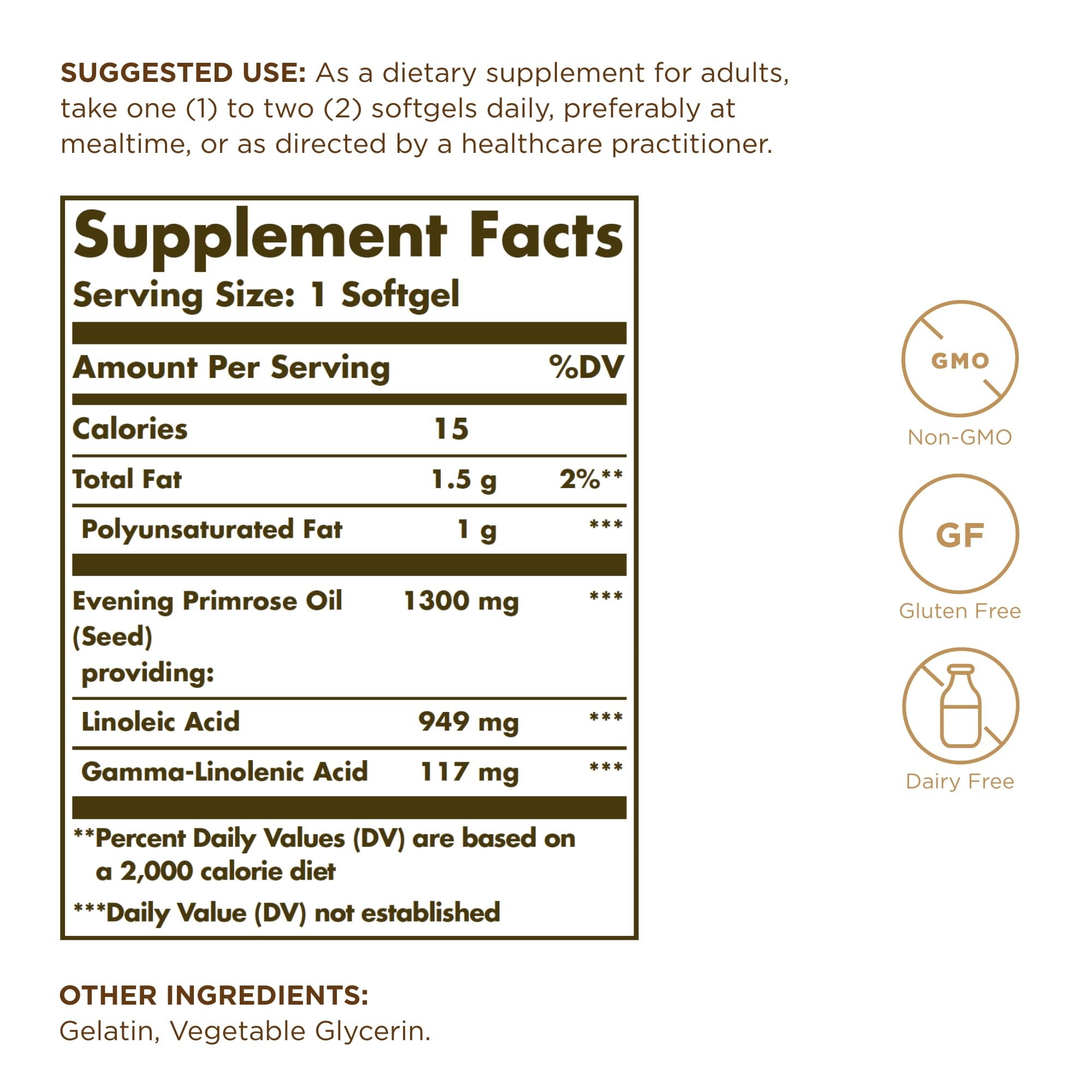 Foto 3 pulgar | Suplemento De Aceite De Onagra Solgar 1300 Mg X 60 Cápsulas Blandas - Venta Internacional.