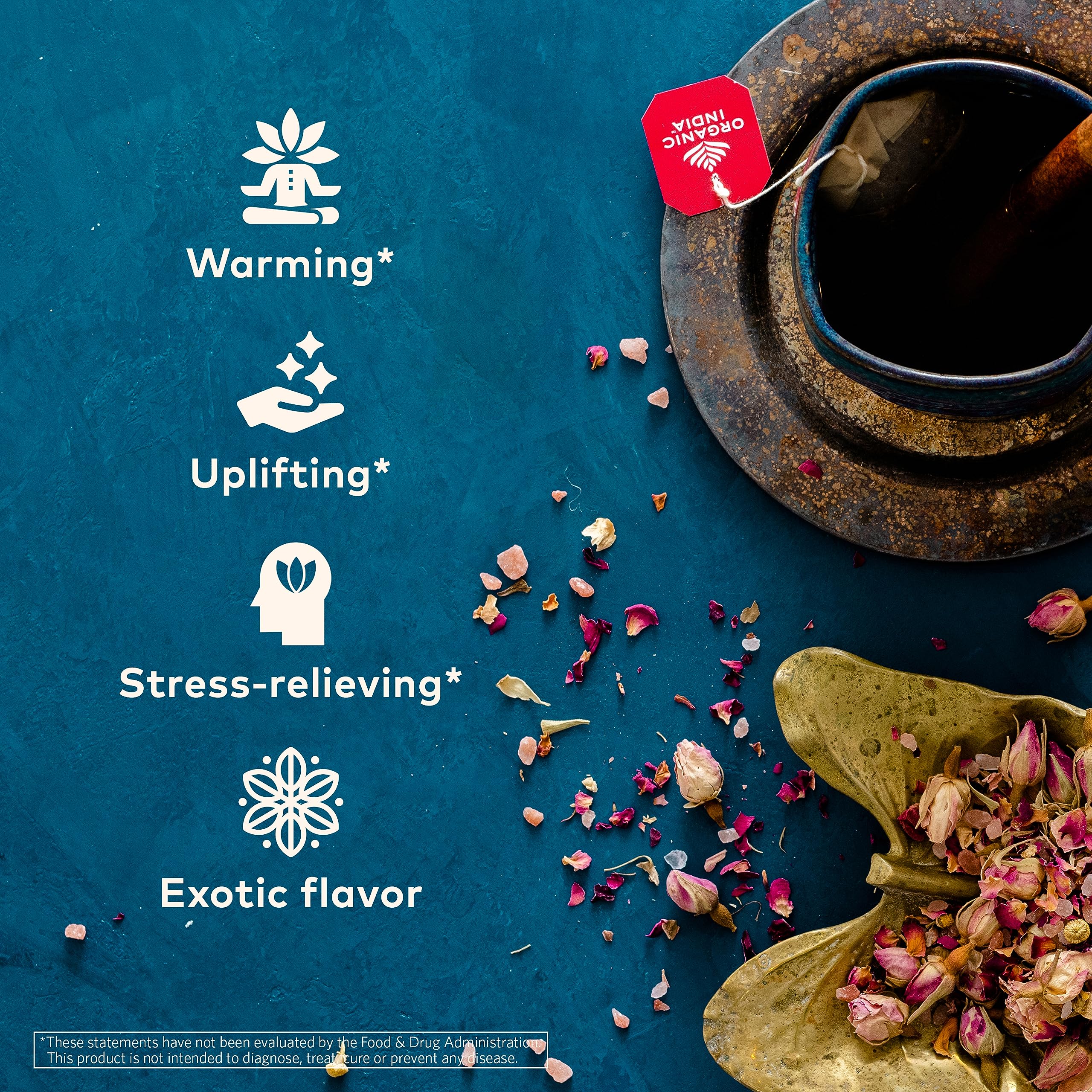 Foto 4 pulgar | Bolsitas De Té Tea Organic India Tulsi Con Canela Y Rosa, 18 Bolsas X 3 Paquetes - Venta Internacional.