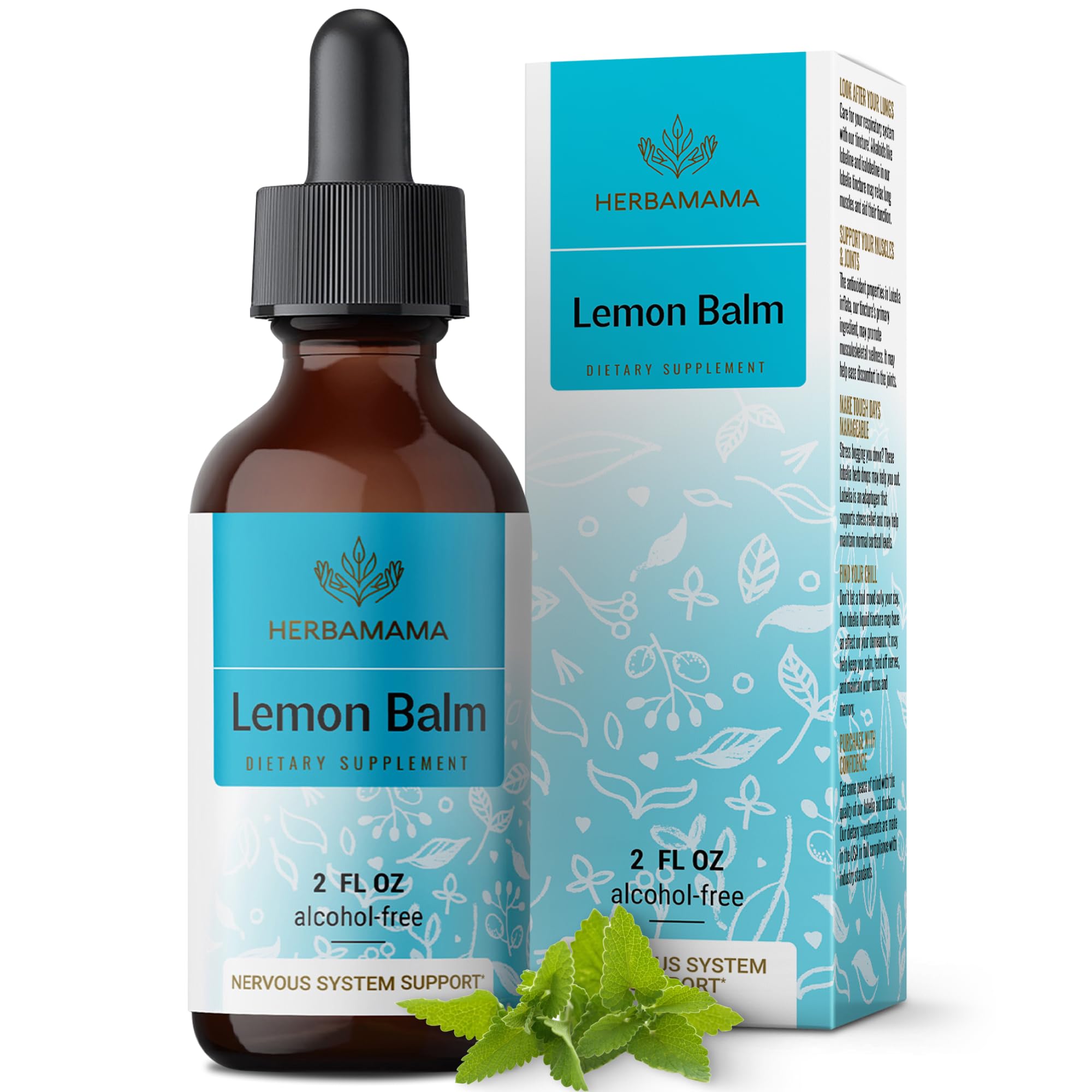 Extracto De Hoja De Bálsamo De Limón Tincture Herbamama, Suministro Para 28 Días - Venta Internacional.