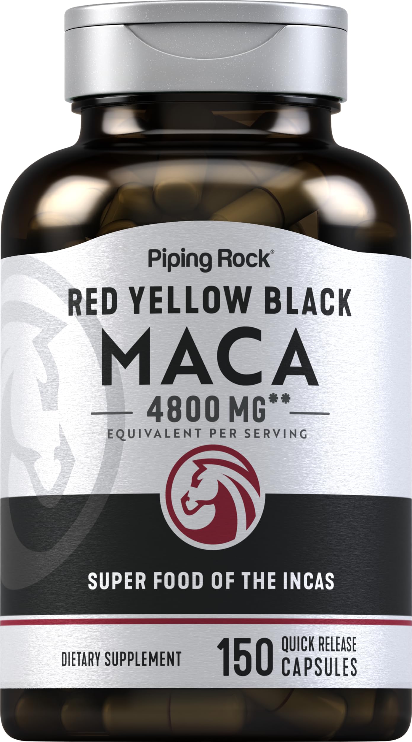 Suplemento Piping Rock, Cápsulas De Raíz De Maca, 4800 Mg, 150 Píldoras - Venta Internacional.