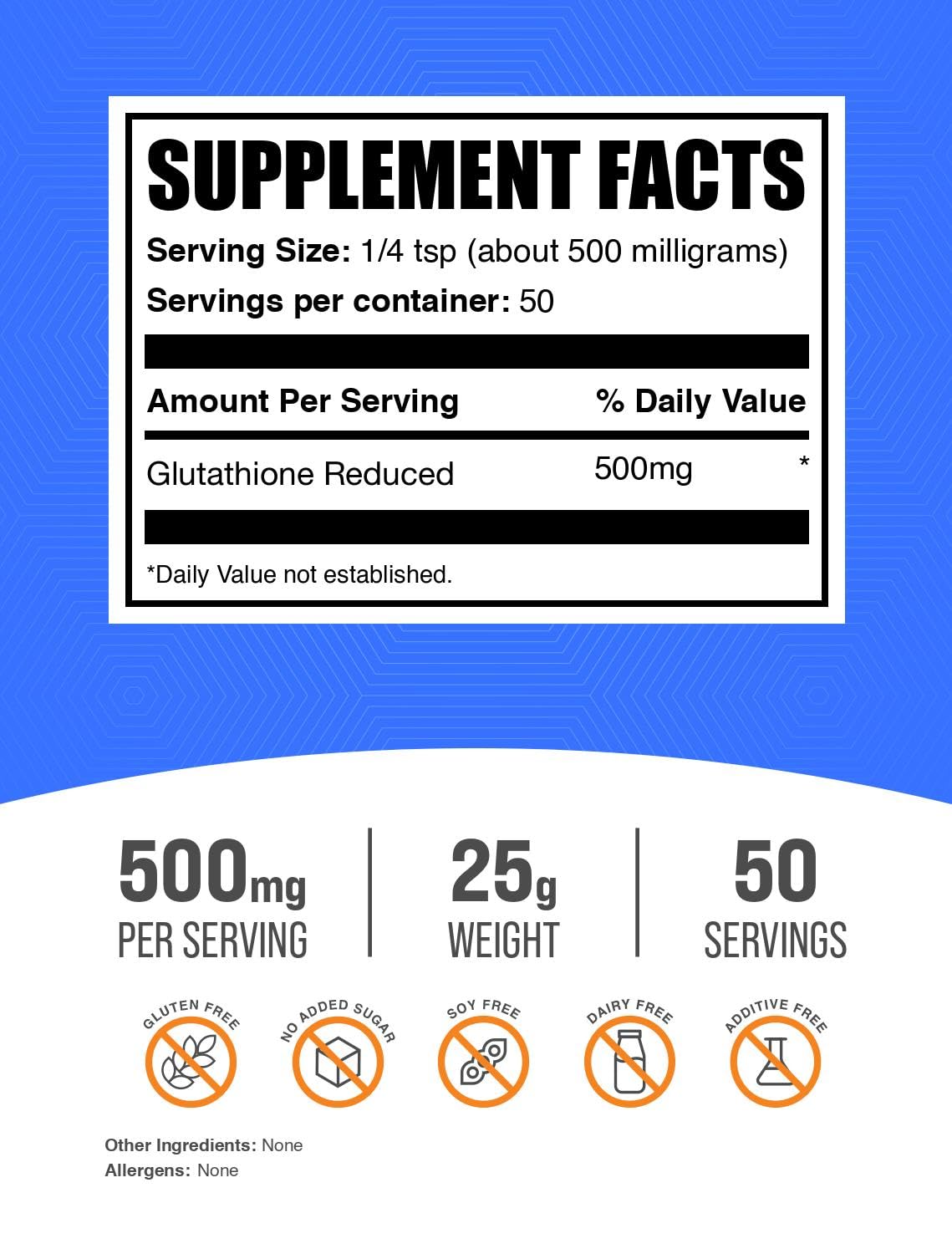 Foto 3 pulgar | Suplemento De Glutatión Bulksupplements.com Glutatión 500 Mg - Venta Internacional.