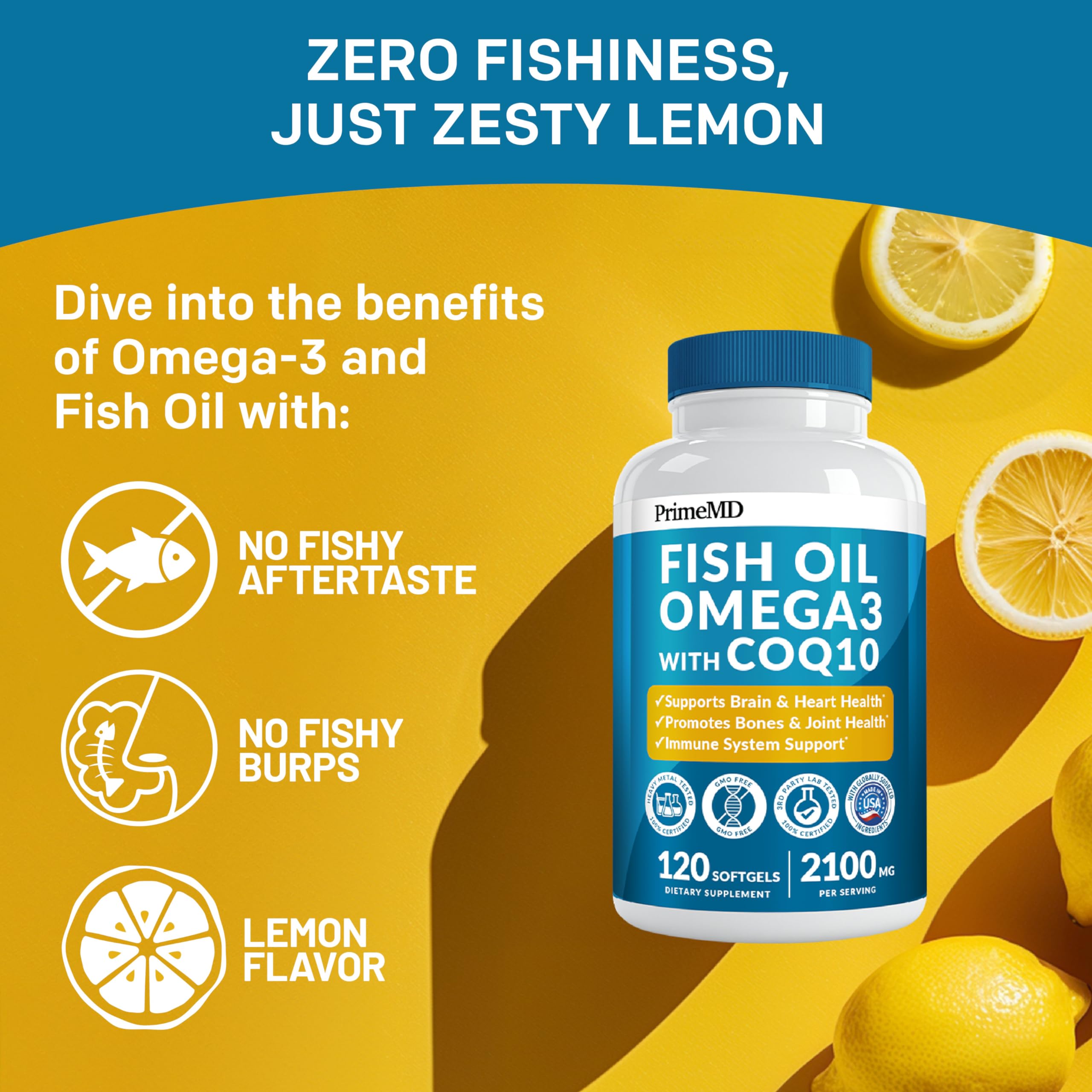 Foto 6 pulgar | Suplemento Aceite de Pescado Primemd Omega 3 120 Cápsulas - Venta Internacional