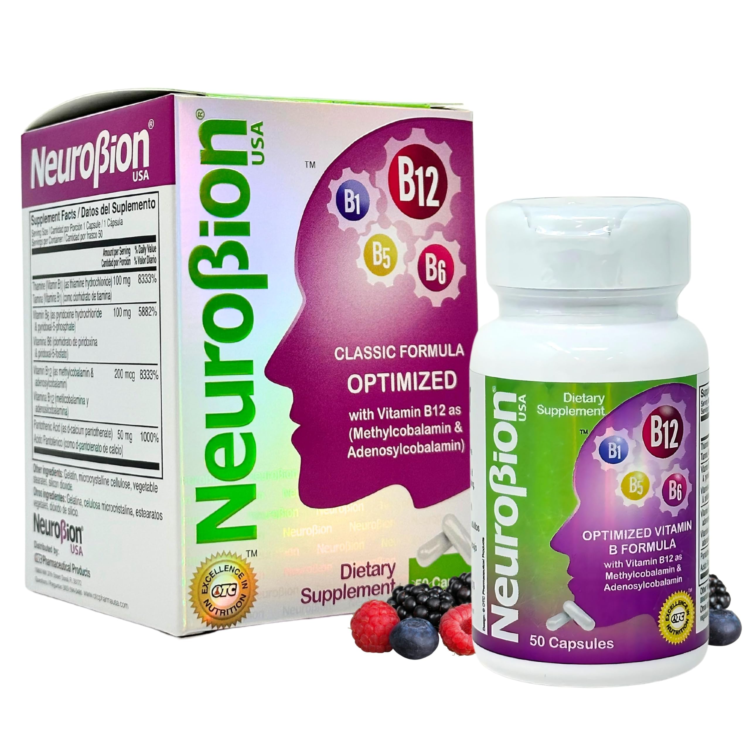 Suplemento Dietético Neurobion Optimized B12 Metilcobalamina 50 Cápsulas - Venta Internacional.