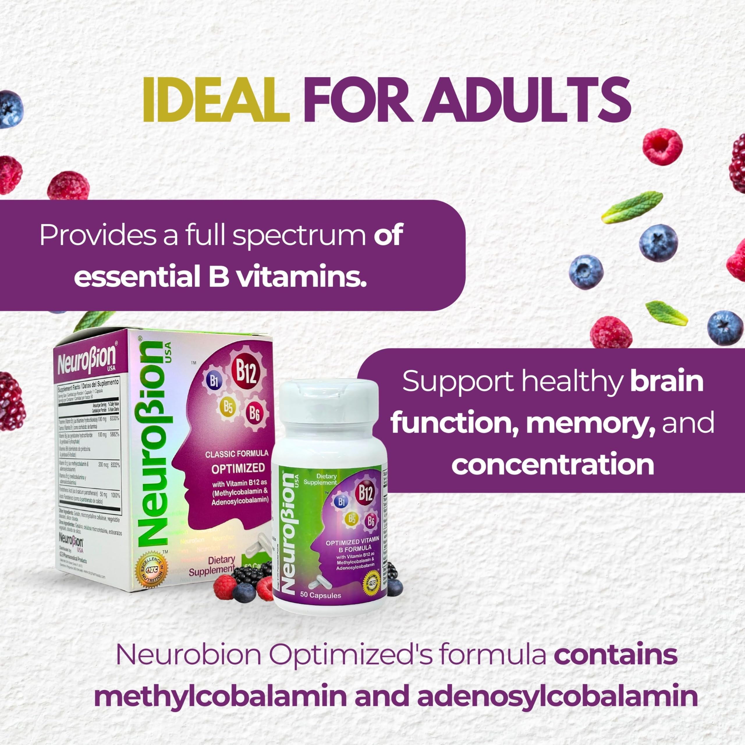 Foto 7 | Suplemento Dietético Neurobion Optimized B12 Metilcobalamina 50 Cápsulas - Venta Internacional.