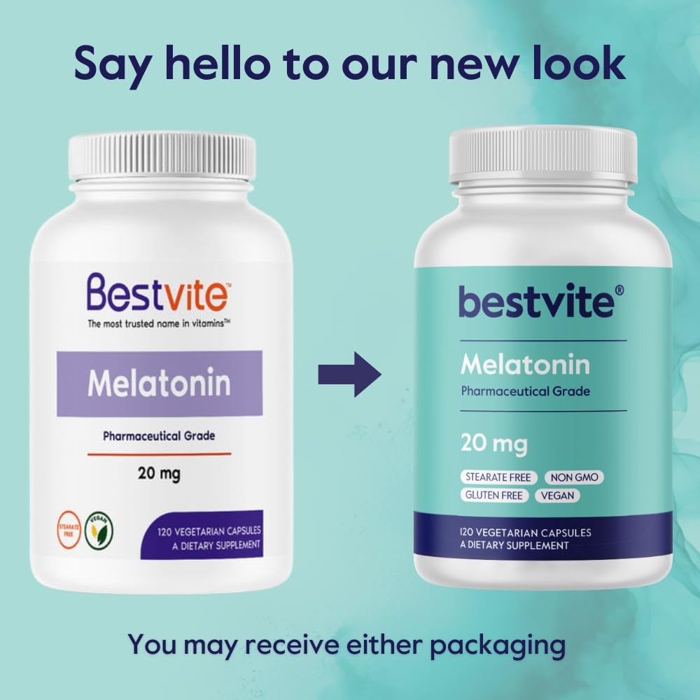 Foto 5 pulgar | Suplemento Bestvite De Melatonina, 20 Mg, 120 Cápsulas Vegetarianas, Vegano - Venta Internacional.