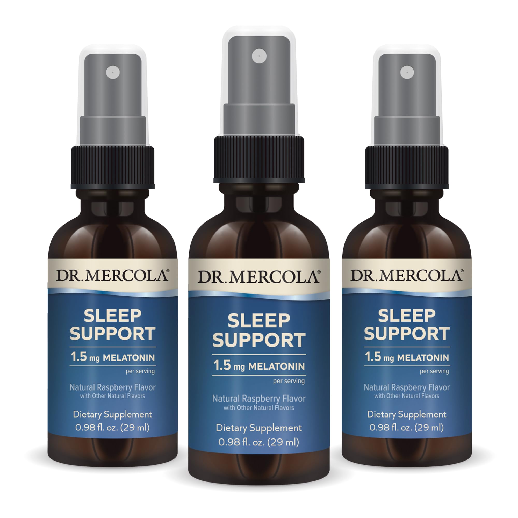 Spray De Melatonina Dr. Mercola 25 Ml (paquete De 3) Sin Gluten Y Sin Ogm - Venta Internacional.