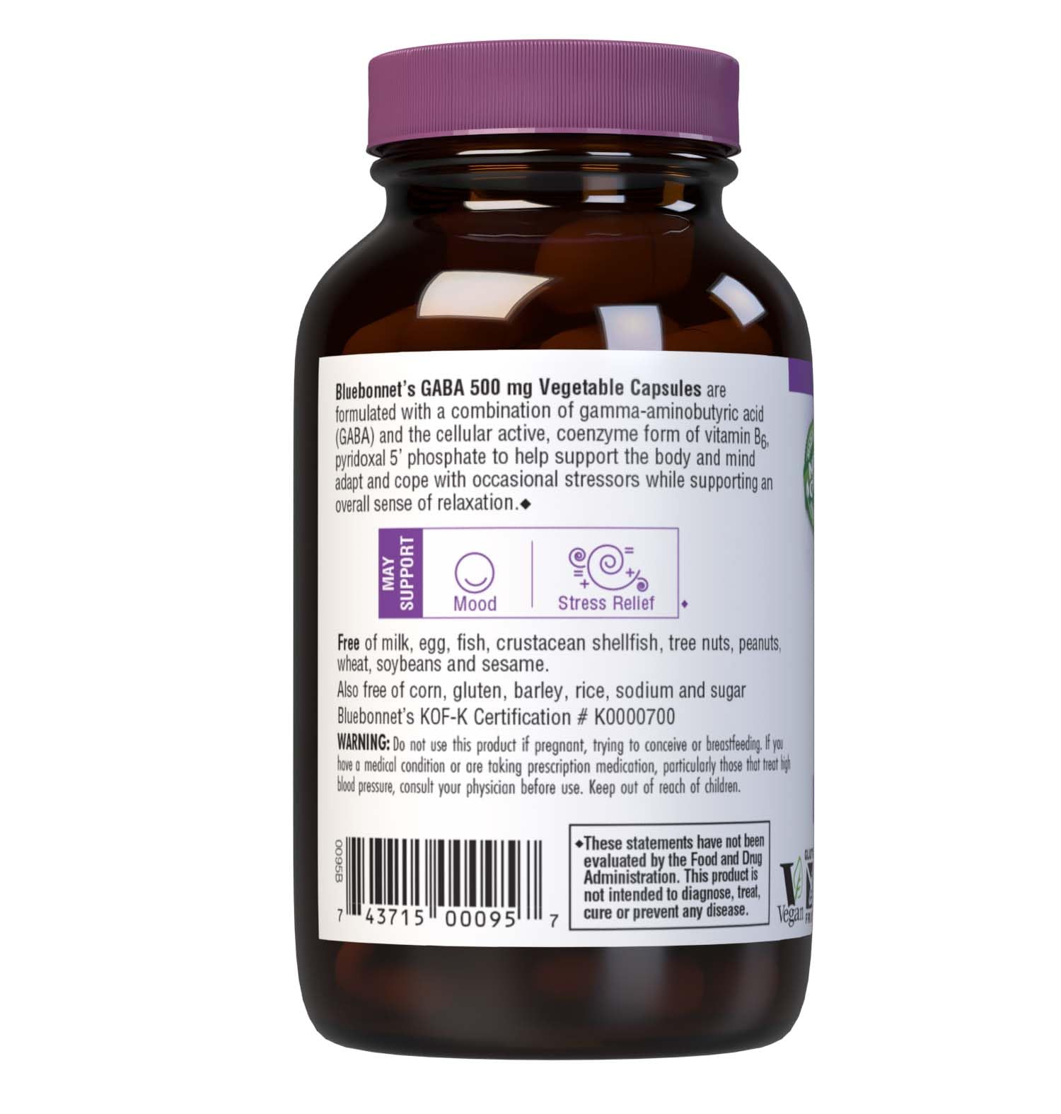 Foto 4 pulgar | Suplemento Bluebonnet Nutrition Gaba 500 Mg 60 Cápsulas - Venta Internacional.