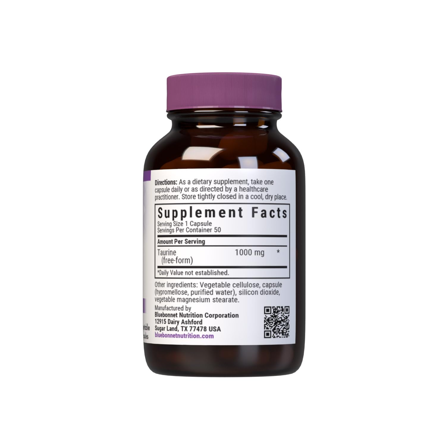 Foto 3 pulgar | Suplemento Bluebonnet Nutrition Con Taurina, 1000 Mg, 50 Cápsulas - Venta Internacional.