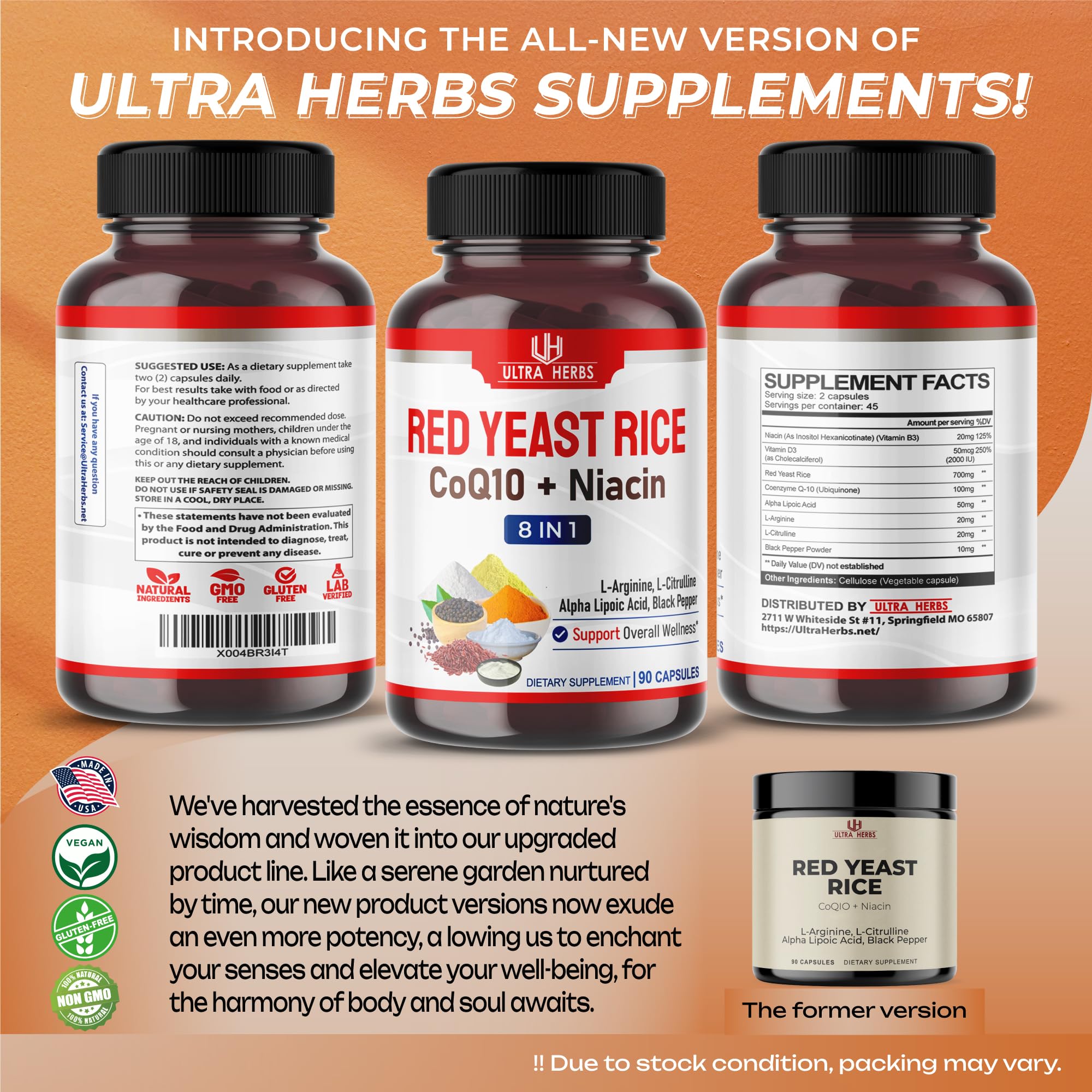 Foto 7 pulgar | Suplemento Ultra Herbs Ultra Red Yeast Arroz Coq10 90 Cápsulas - Venta Internacional.