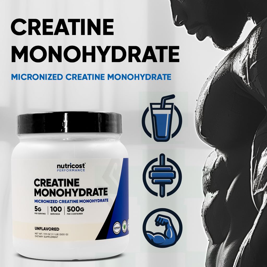 Foto 3 pulgar | Monohidrato De Creatina En Polvo Nutricost, 500 G (17,9 Oz), Paquete De 2 - Venta Internacional.