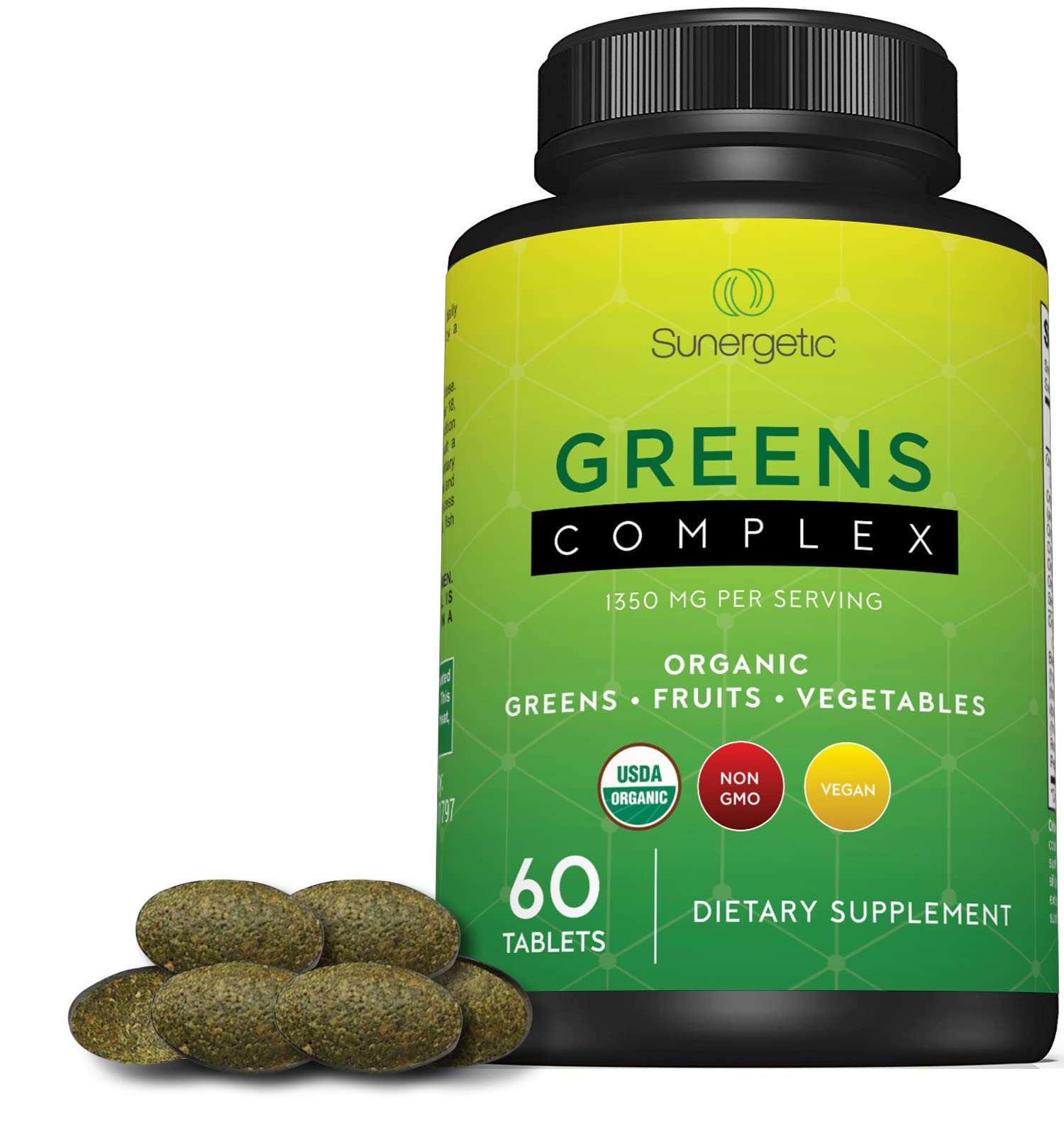 Foto 6 pulgar | Suplemento Sunergetic Premium Usda Organic Greens 60 Comprimidos - Venta Internacional.