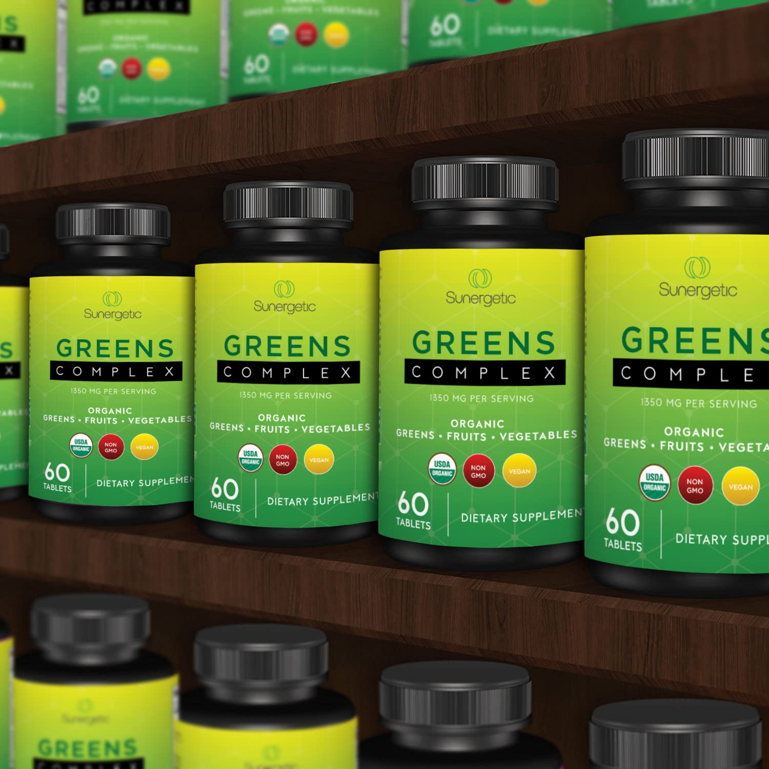 Foto 8 pulgar | Suplemento Sunergetic Premium Usda Organic Greens 60 Comprimidos - Venta Internacional.