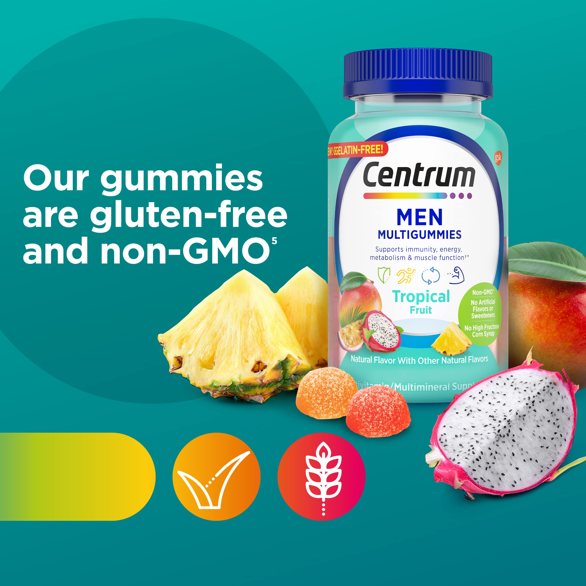 Foto 7 pulgar | Gomitas Multivitamin Centrum Para Hombre, Frutas Tropicales, 100 Unidades - Venta Internacional.
