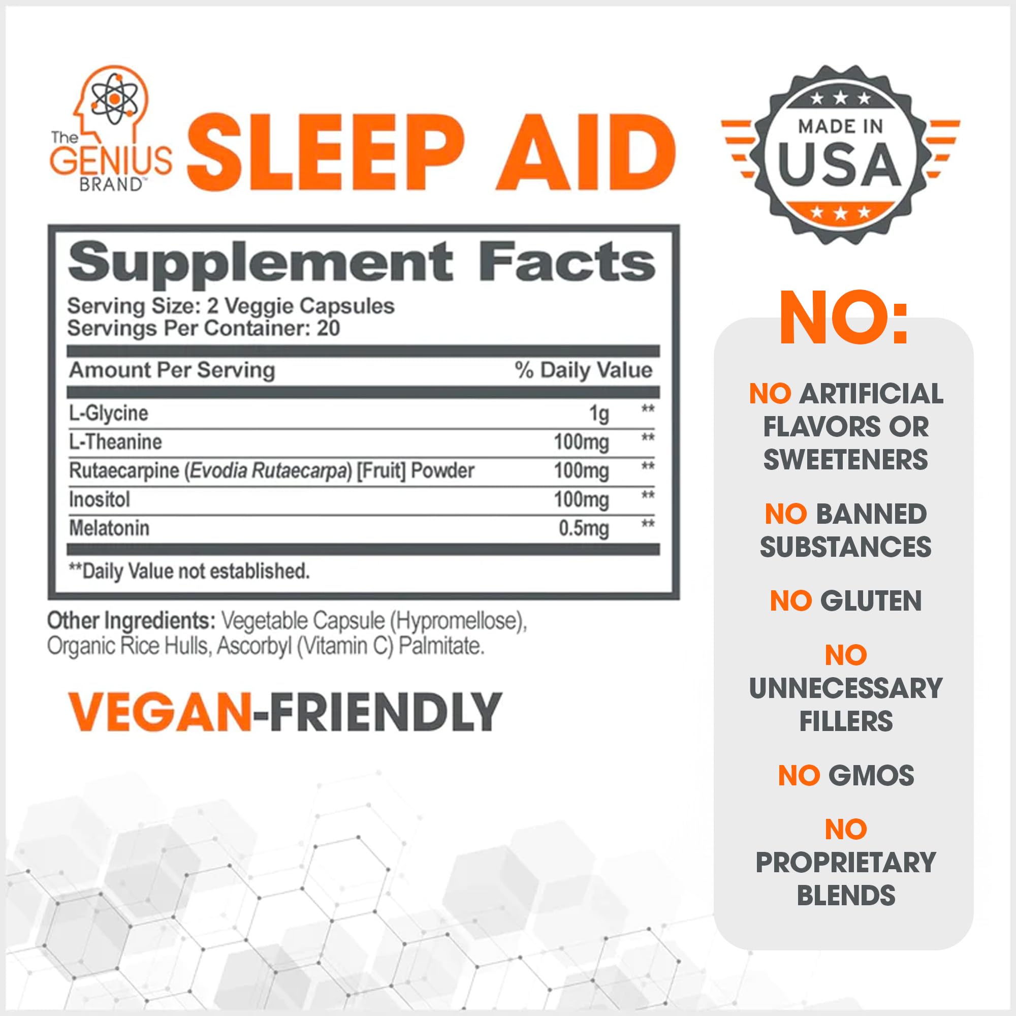 Foto 3 pulgar | Suplemento Genius Sleep Aid 40 Cápsulas - Venta Internacional