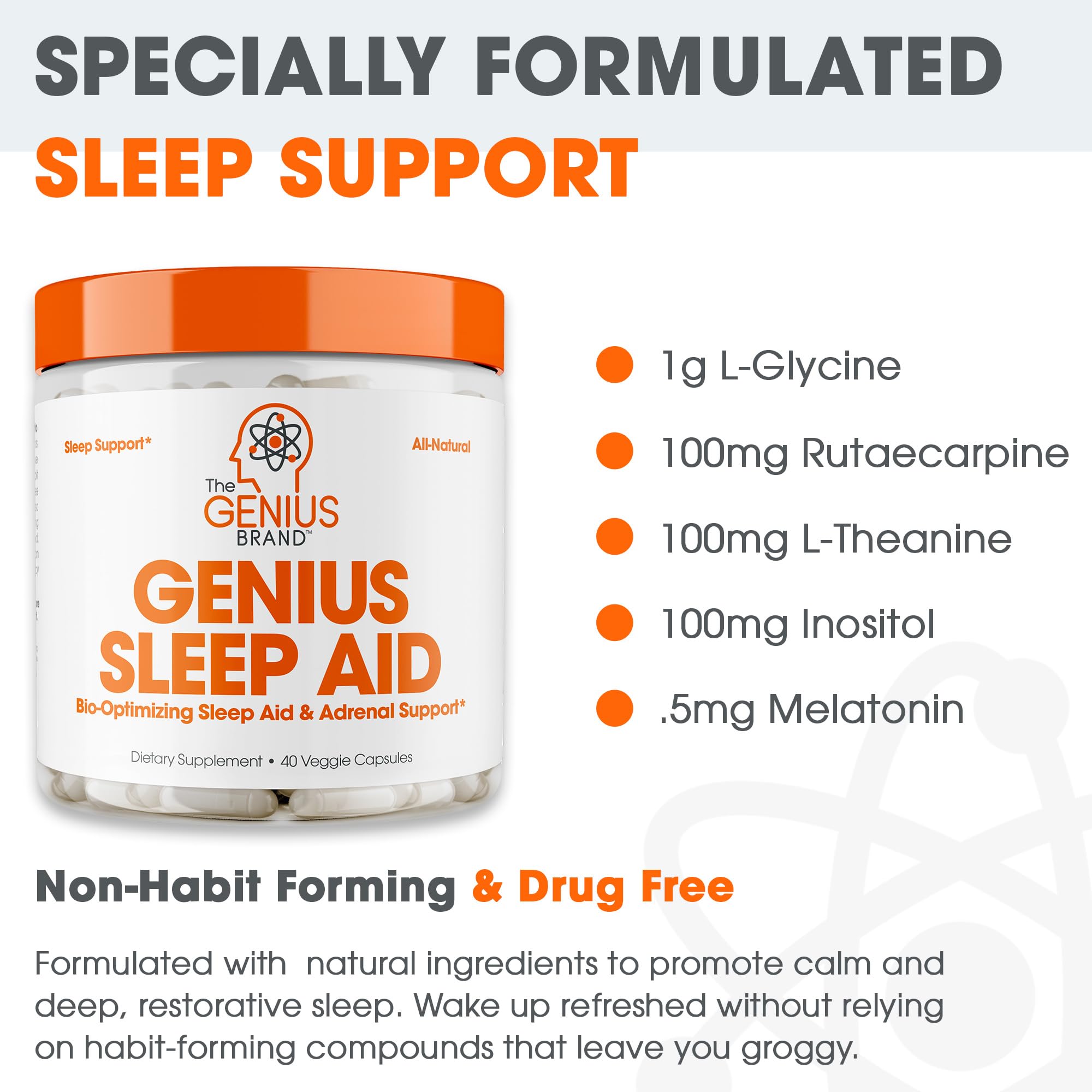 Foto 5 pulgar | Suplemento Genius Sleep Aid 40 Cápsulas - Venta Internacional