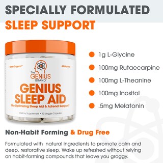 Foto 4 | Suplemento Genius Sleep Aid 40 Cápsulas - Venta Internacional