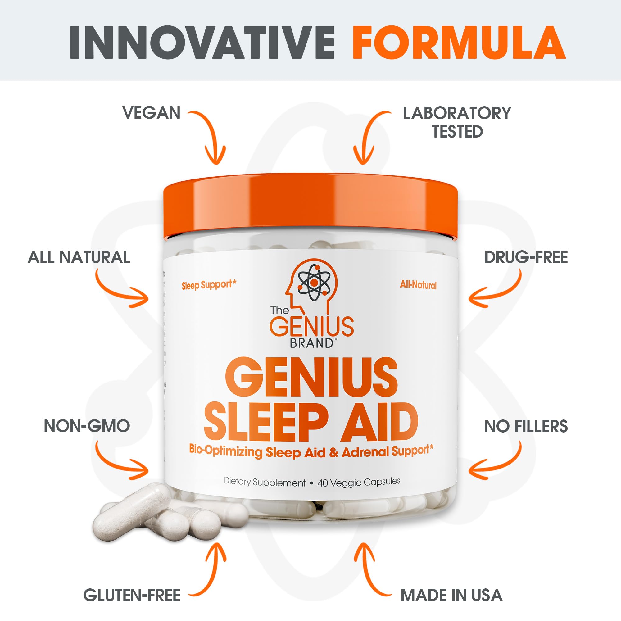 Foto 6 pulgar | Suplemento Genius Sleep Aid 40 Cápsulas - Venta Internacional