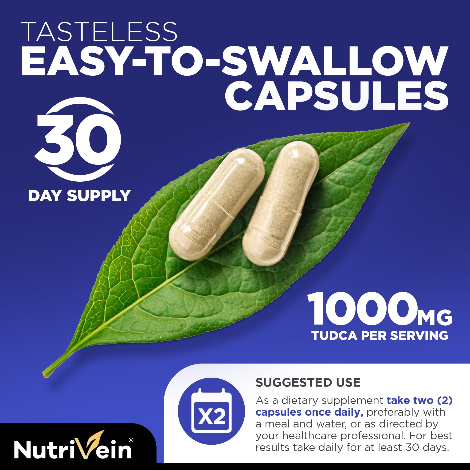 Foto 6 pulgar | Suplemento Nutrivein Tudca+ Liver Support 1000 Mg 60 Cápsulas - Venta Internacional.