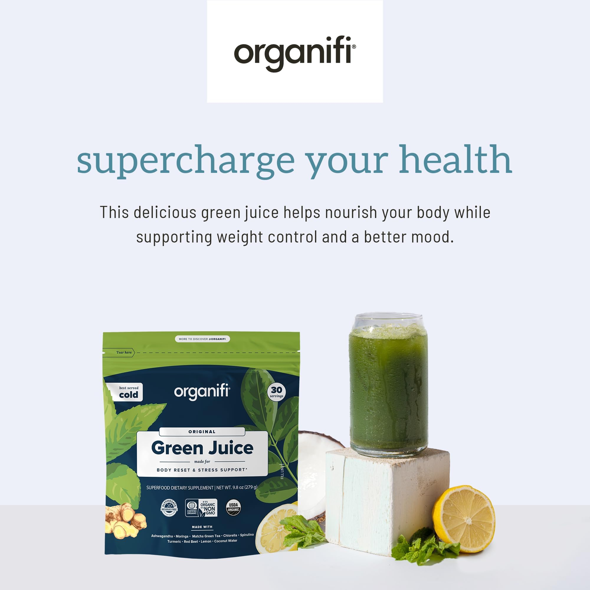 Foto 4 pulgar | Suplemento Organifi Green Juice, Superalimento Orgánico, 180 Días - Venta Internacional.