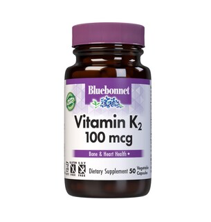 Foto 1 | Suplemento Bluebonnet De Vitamina K2, 100 Mcg, 50 Cápsulas Vegetales - Venta Internacional.