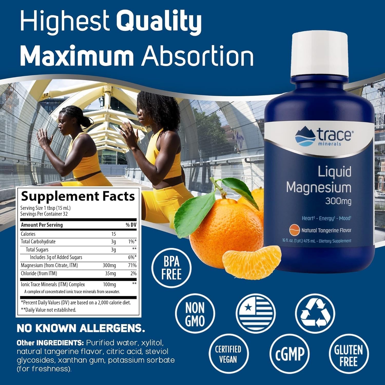 Foto 3 pulgar | Suplemento Trace Minerals Magnesio Líquido 300 Mg 480 Ml - Venta Internacional.