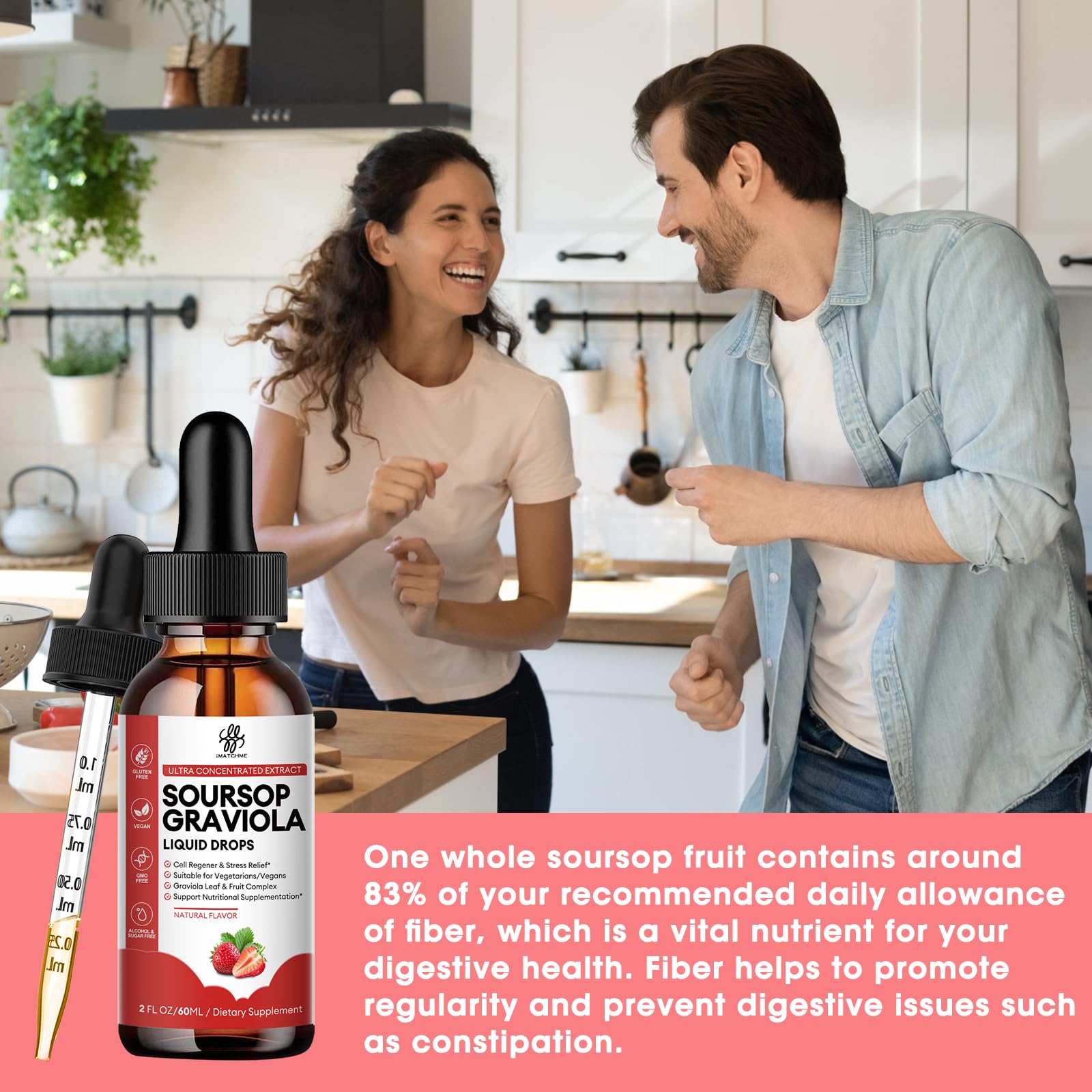 Foto 4 | Suplemento Imatchme Gota Líquida De Guanábana Y Graviola, 60 Ml - Venta Internacional.