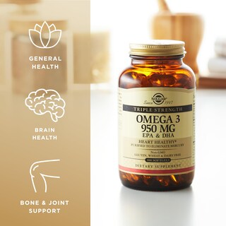 Foto 4 | Suplemento Solgar Triple Strength Omega 3 950 Mg X 100 Cápsulas Blandas - Venta Internacional.