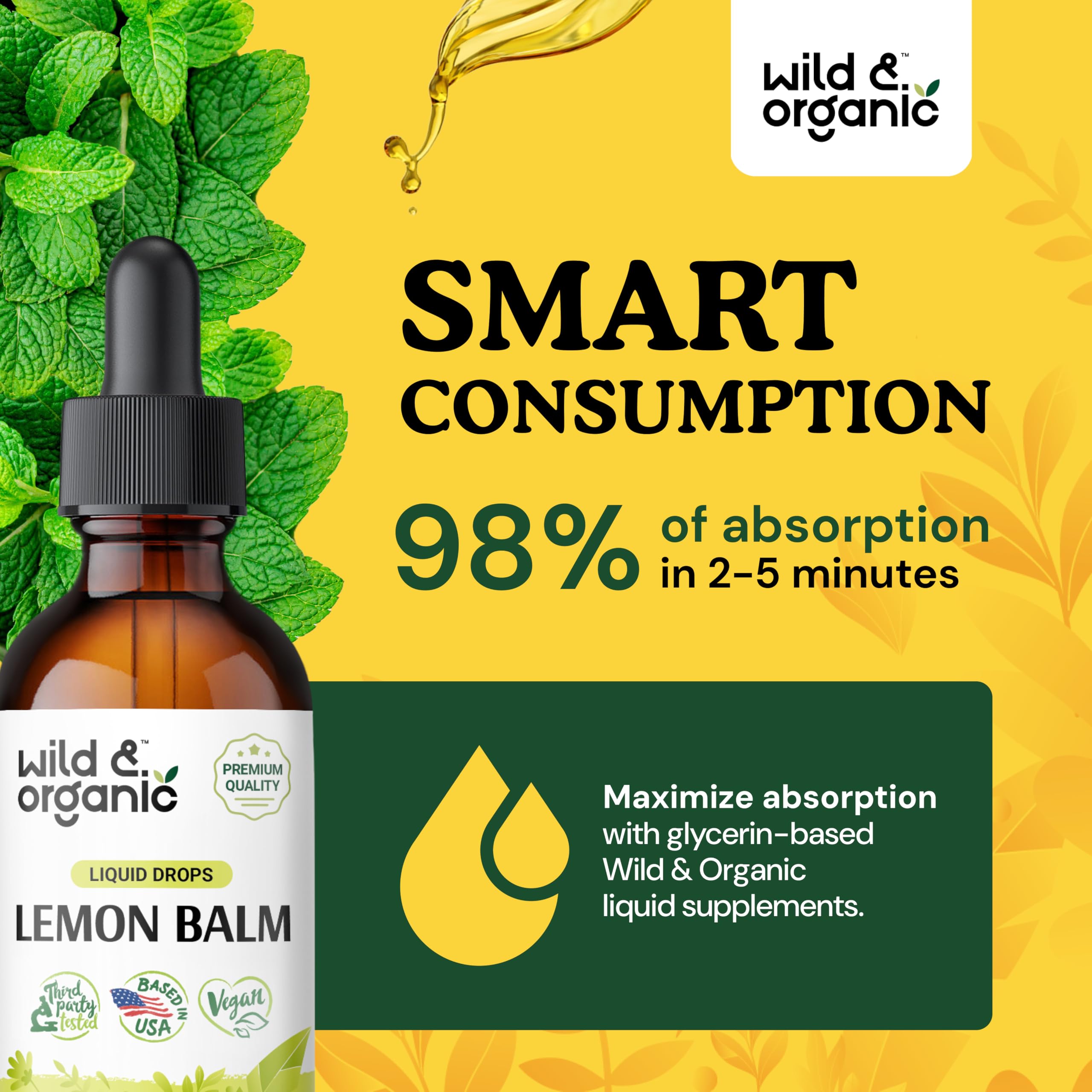Foto 5 pulgar | Suplemento En Gotas De Bálsamo De Limón Wild & Organic, 60 Ml - Venta Internacional.