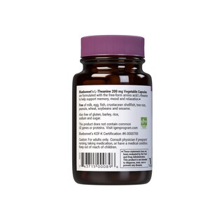 Foto 3 | Suplemento Bluebonnet L-teanina 200 Mg 30 Cápsulas Vegetales - Venta Internacional.