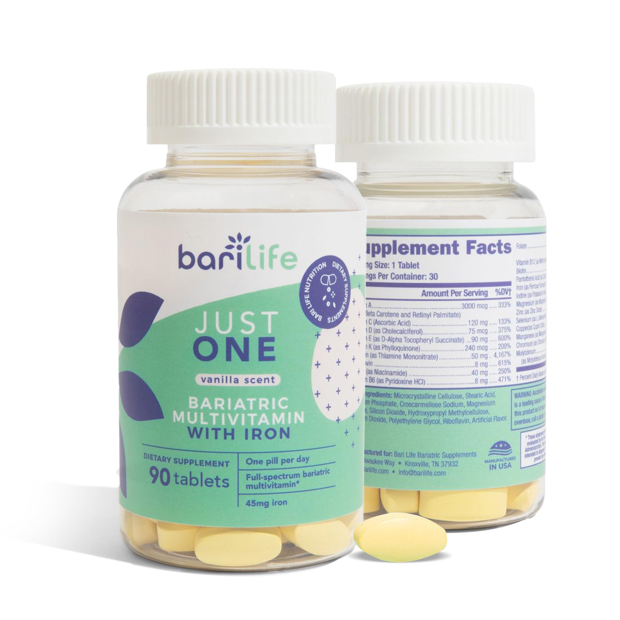 Foto 2 | Multivitamínico Bariátrico Bari Life Just One Con Hierro (30 Cápsulas) - Venta Internacional.