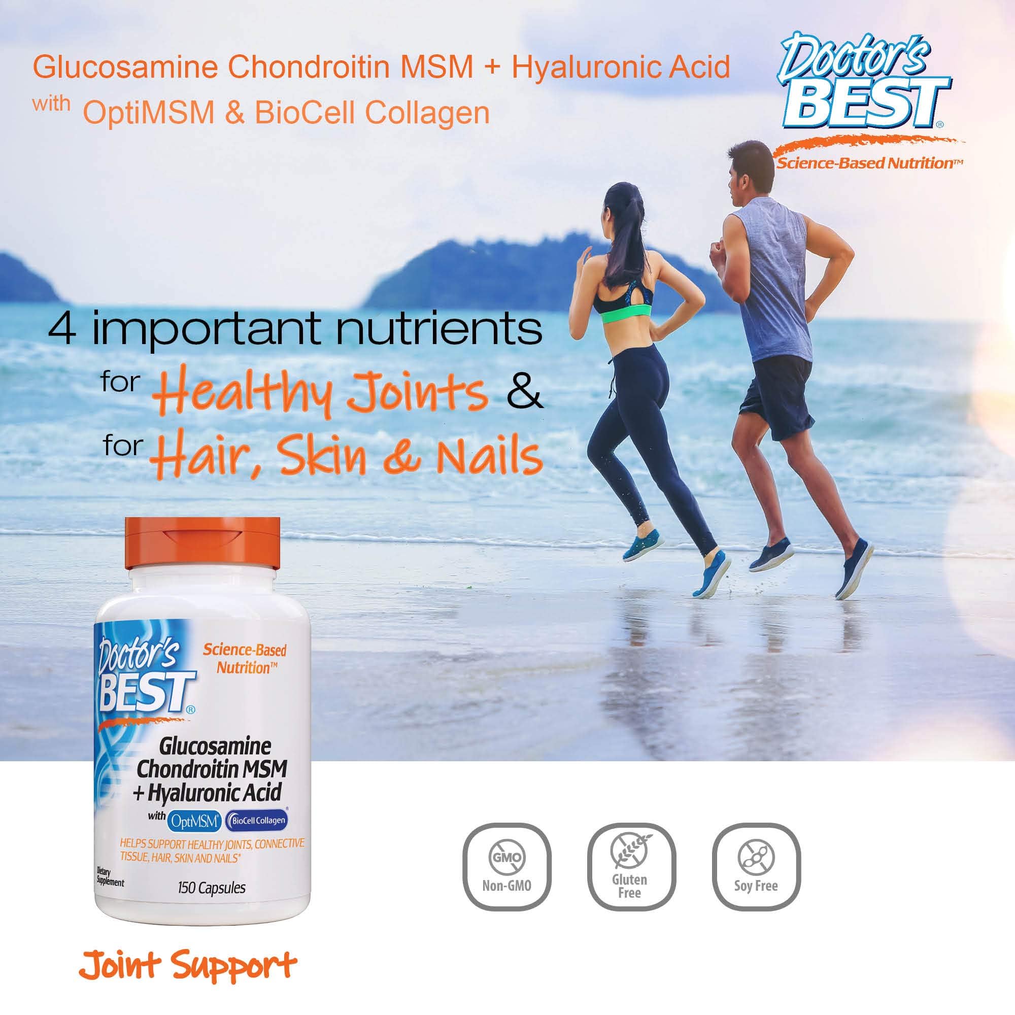 Foto 3 pulgar | Supplement Doctor's Best, Glucosamina, Condroitina, Msm Y Ácido Hialurónico, 150 Cápsulas - Venta Internacional.