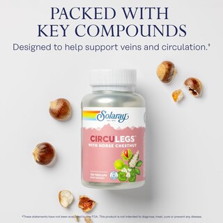 Foto 4 | Suplemento Solaray Circulegs, Castaño De Indias, 120 Cápsulas Vegetales - Venta Internacional.