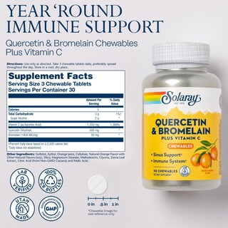 Foto 2 | Suplemento De Quercetina Solaray Con Bromelina Y Vitamina C Masticables - Venta Internacional.