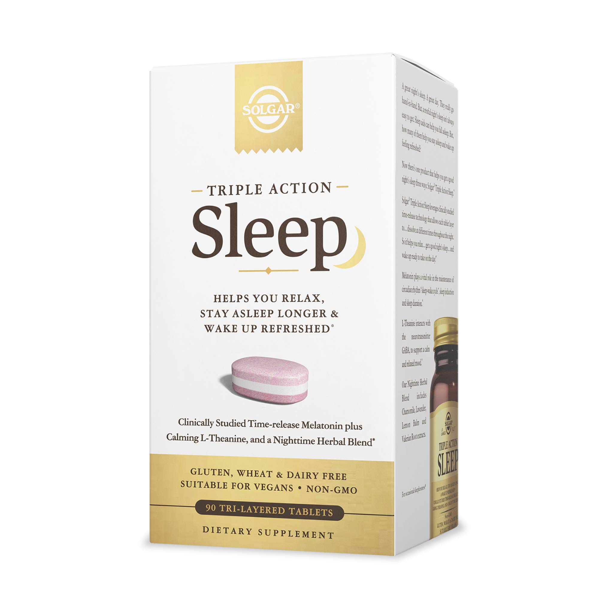 Foto 1 | Suplemento Solgar Triple Action Sleep 90 Comprimidos - Venta Internacional.