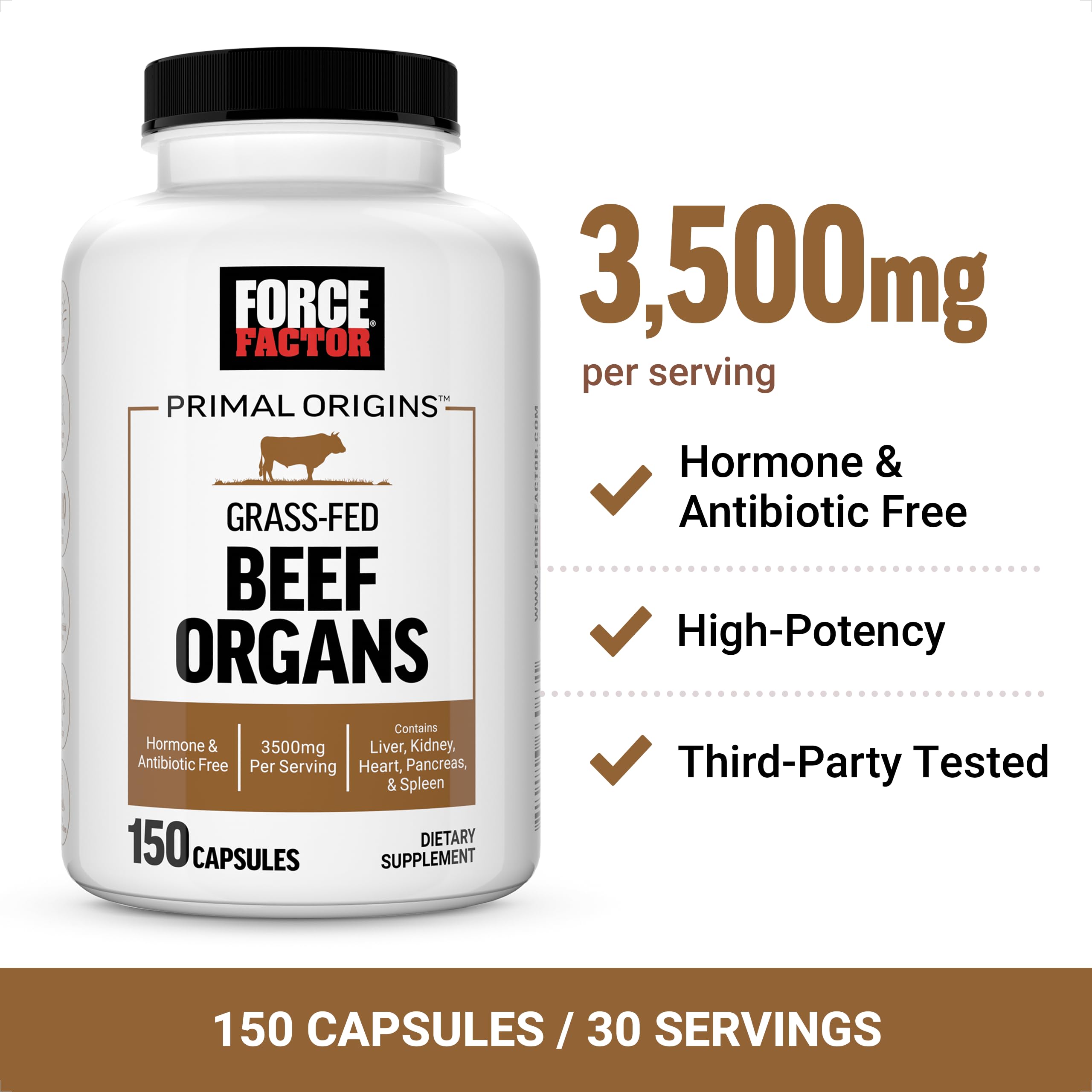 Foto 4 pulgar | Suplemento Force Factor Primal Origins Beef Organ 150 Cápsulas - Venta Internacional.