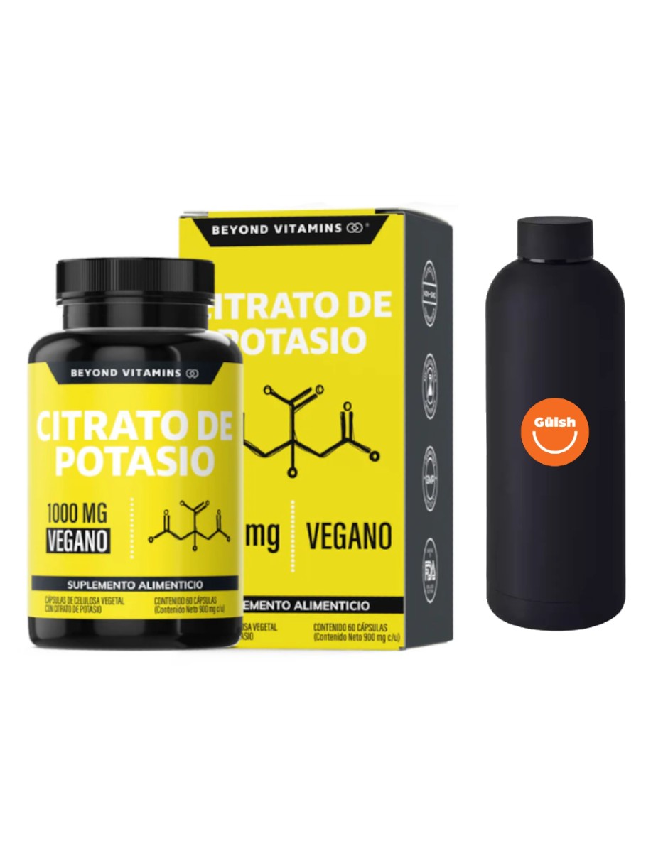Citrato De Potasio 180 Cápsulas + Termo Güish Gratis