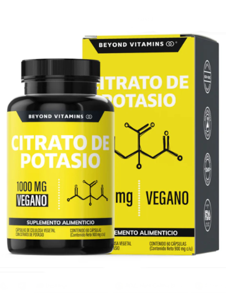 Foto 3 pulgar | Citrato De Potasio 180 Cápsulas + Termo Güish Gratis