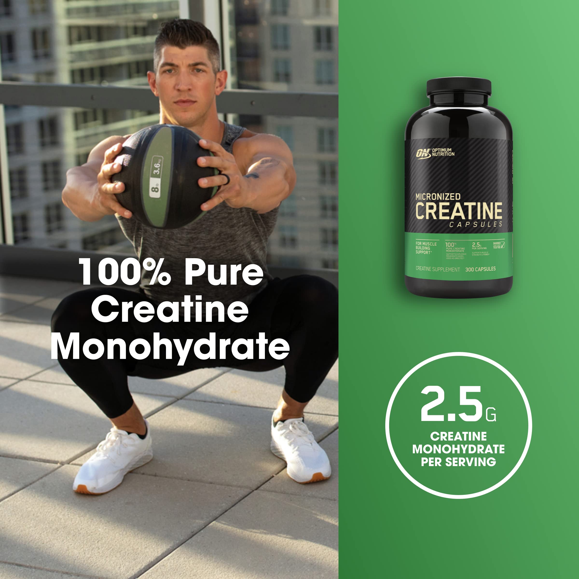 Foto 4 pulgar | Suplemento Optimum Nutrition, Creatina Micronizada, 2500 Mg, 300 Cápsulas - Venta Internacional.