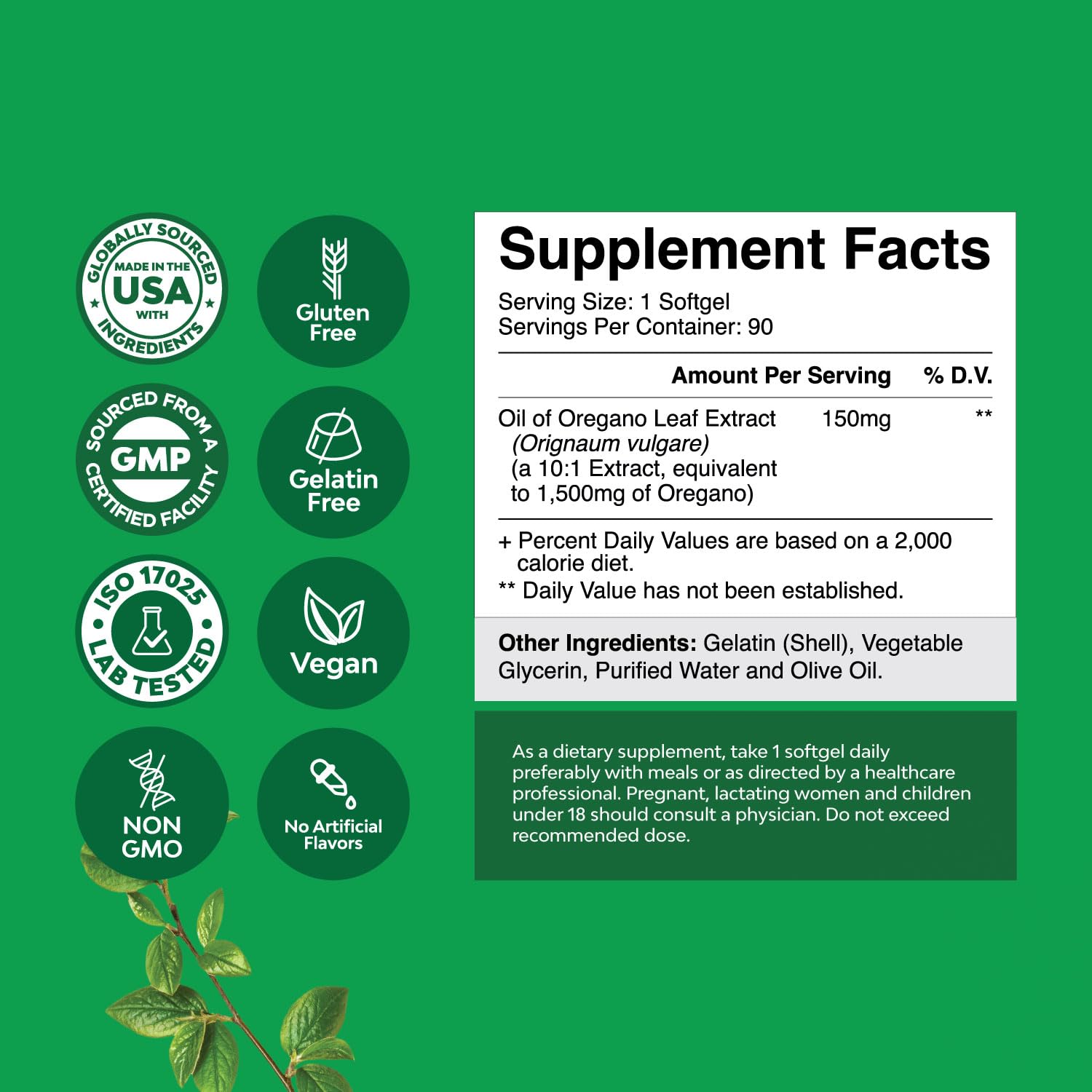 Foto 4 pulgar | Cápsulas Blandas De Aceite Puro De Orégano Silvestre Supplement Natures Craft - Venta Internacional.