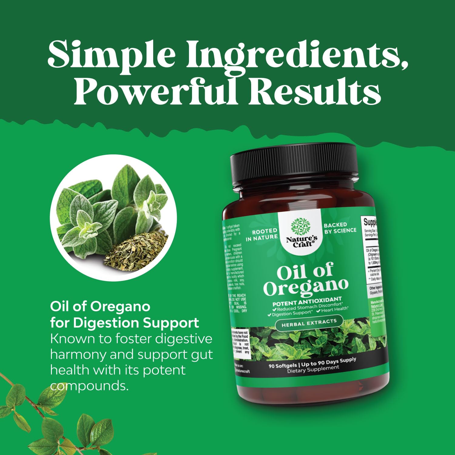 Foto 5 | Cápsulas Blandas De Aceite Puro De Orégano Silvestre Supplement Natures Craft - Venta Internacional.
