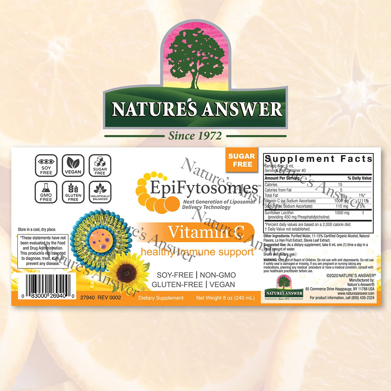 Foto 3 pulgar | Suplemento De Vitamina C Liposomal Nature's Answer, 1000 Mg, 6 Ml - Venta Internacional.