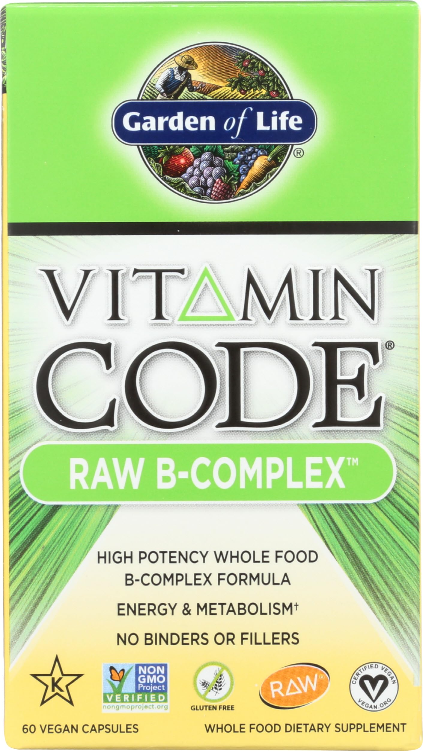 Foto 2 pulgar | Suplemento Garden Of Life Raw B Complex Vitamin Code 60 Cápsulas - Venta Internacional.