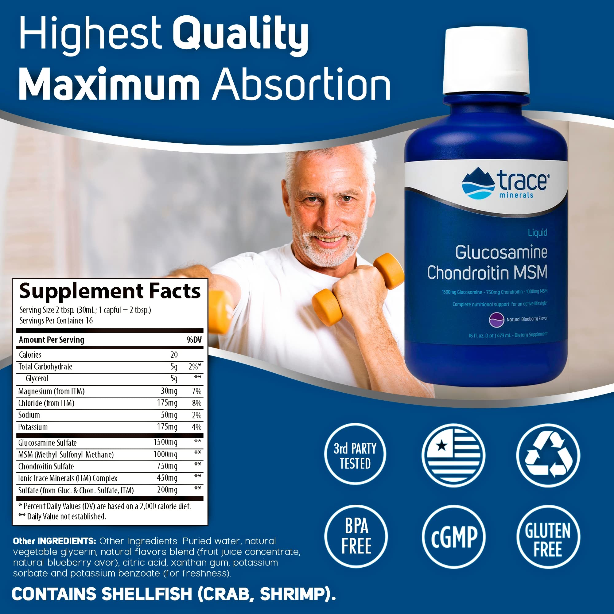 Foto 4 pulgar | Suplemento De Oligoelementos Líquidos, Glucosamina, Condroitina (msm) - Venta Internacional.