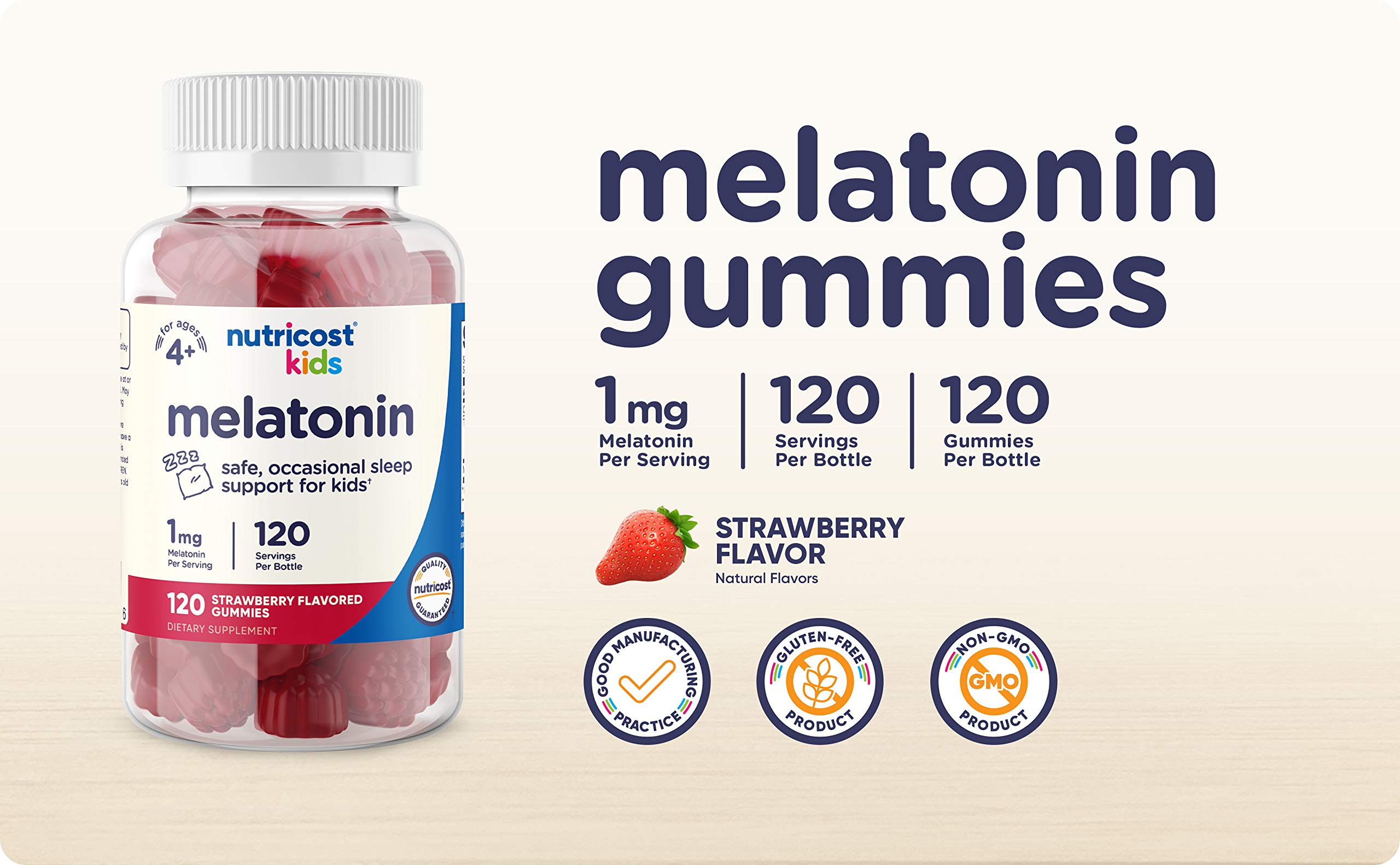 Foto 5 pulgar | Gomitas De Melatonina Nutricost Kids 1 Mg, 120 Gomitas - Venta Internacional.