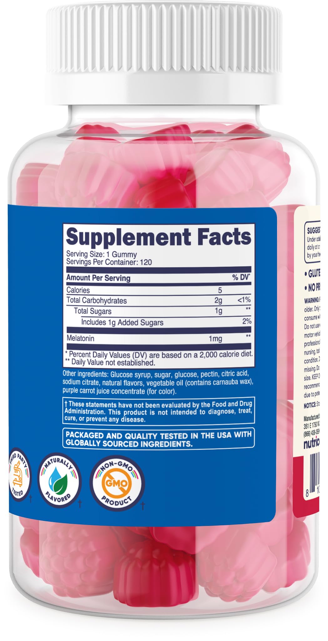 Foto 7 pulgar | Gomitas De Melatonina Nutricost Kids 1 Mg, 120 Gomitas - Venta Internacional.