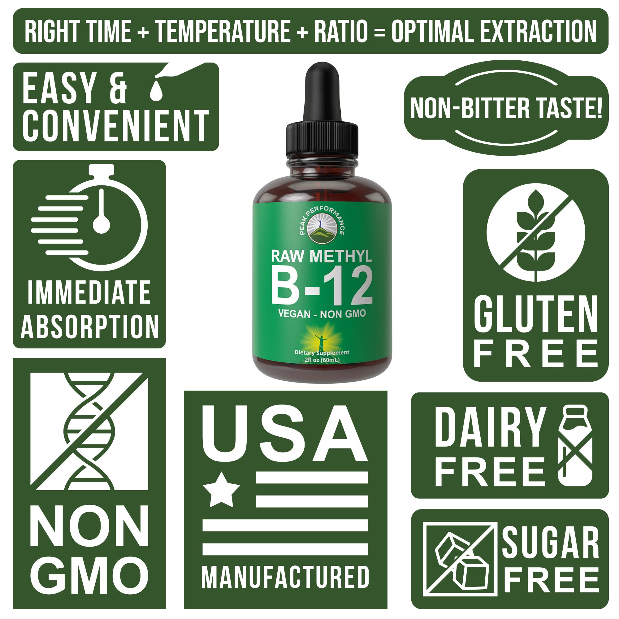 Foto 4 pulgar | Suplemento Peak Performance Crudo De Metil B12 Líquido Vegano - Venta Internacional.
