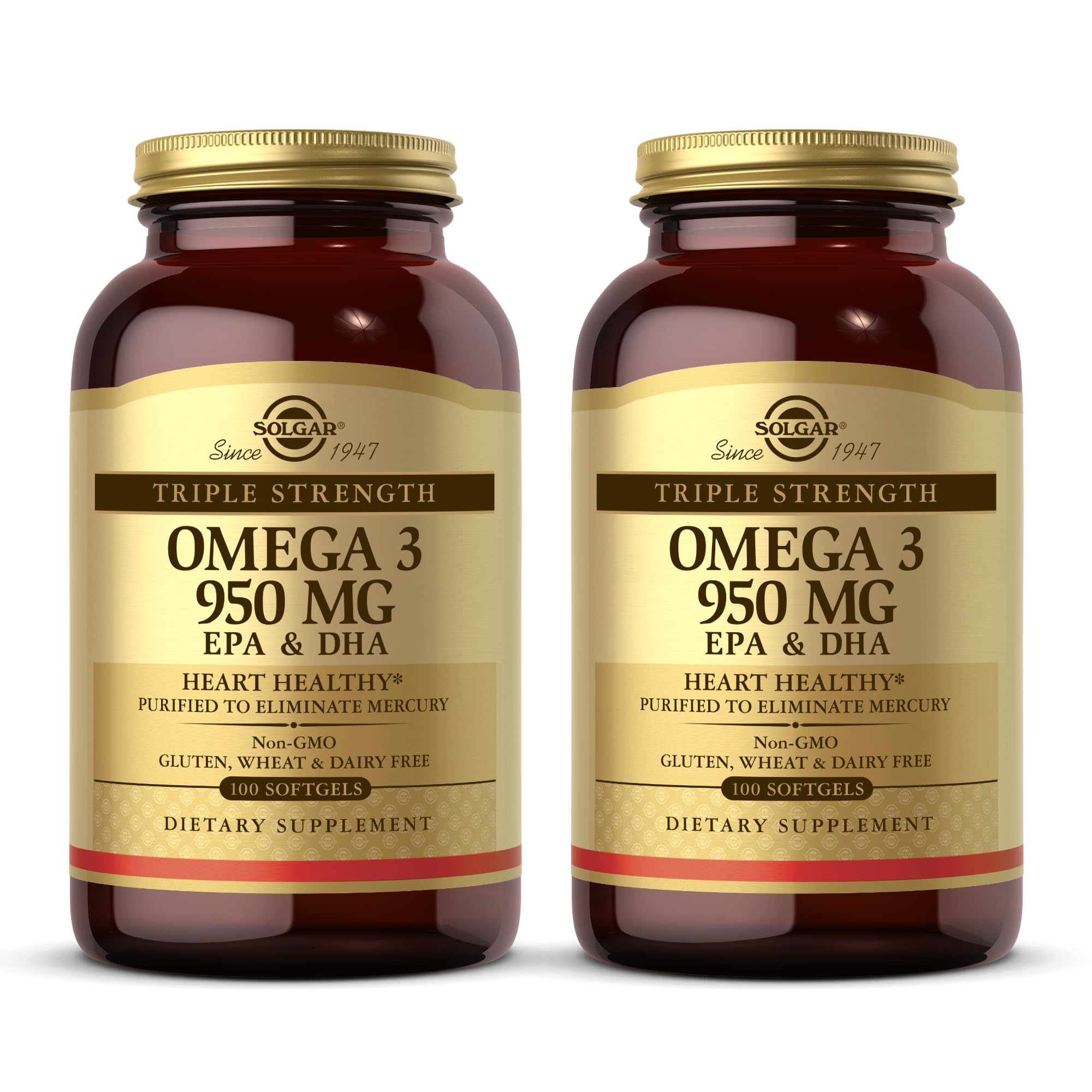 Suplemento Solgar Triple Strength Omega 3 950 Mg 100 Cápsulas Blandas - Venta Internacional.